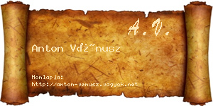 Anton Vénusz névjegykártya